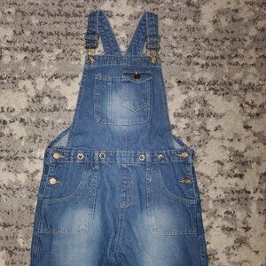 Girls Denim Short Overalls || sz 14/16  || EUC
